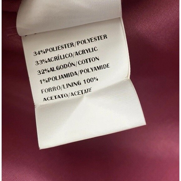 Vtg Thick Poly Mod Floral Pink Shift Dress Poka Dot Pockets Lined Boat Collar 3D - Picture 14 of 16